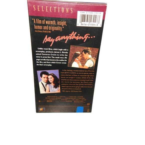 SAY ANYTHING VHS movie in original paper case John Cusack Ione Skye John Mahoney - Picture 3 of 6